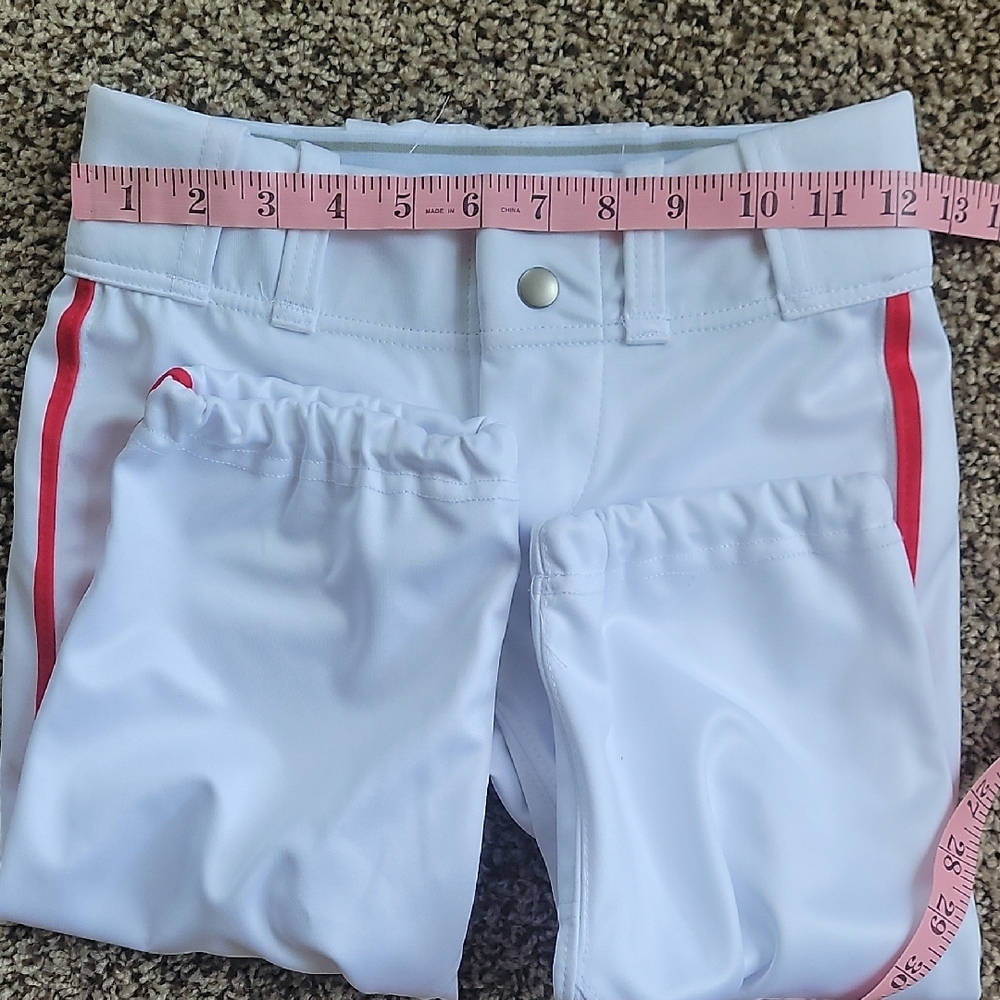 Baseball Dize 24 Kids White Pants with Red Stripes - Picture 3 of 5